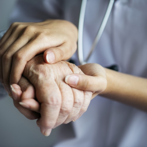 Closeup of a support hands