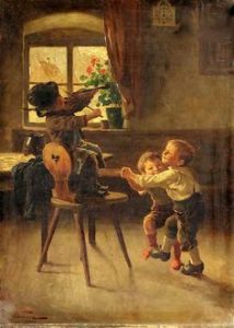 Painting: One Two Three-Marie [Mizzi] Wunsch [1862 – 1898, German] - https://br.pinterest.com/pin/329748003959057730/