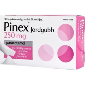 Pinex Jordgubb, granulat i dospåse 250 mg 10 st