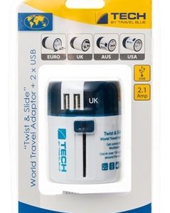 Travel Blue 2 USB Sliding Adaptor - Reseadapter 1 st