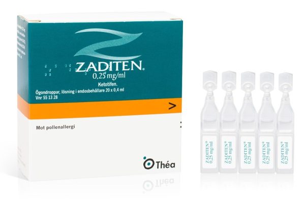 Zaditen, ögondroppar, lösning i endosbehållare 0,25 mg/ml 20 x 0,4 ml