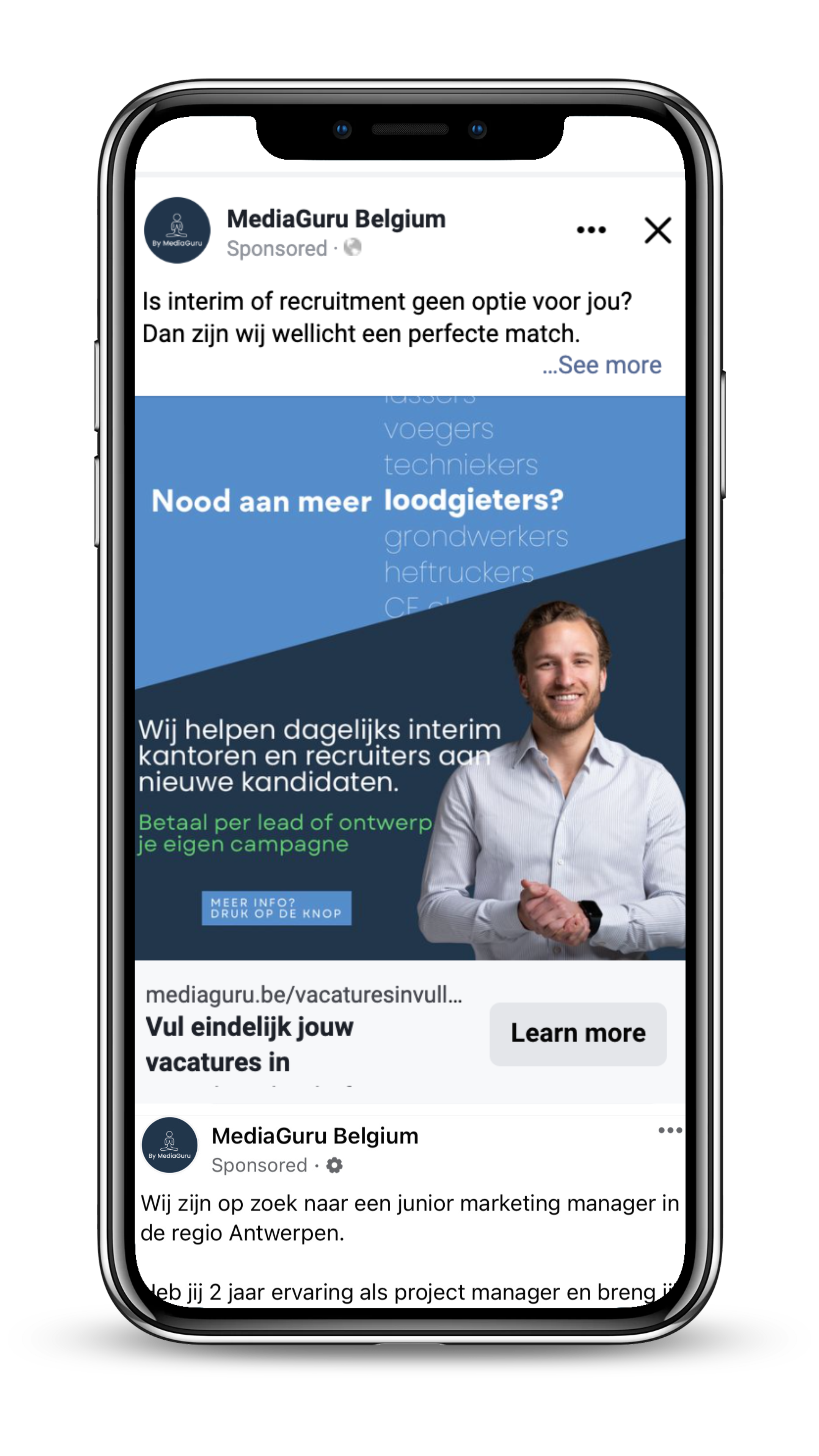 Voorbeeld social media ads MediaGuru