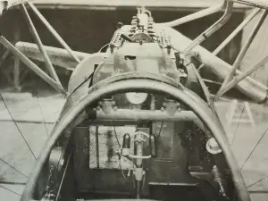 an old photo of the cockpit of a plane