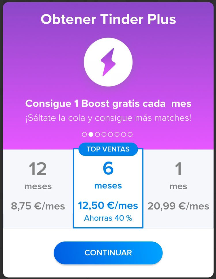 Precios Tinder