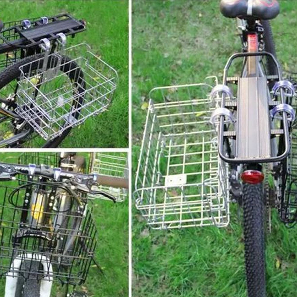Kolibrie Gastheer van tweeling Metalen opvouwbare fietsmand zwart - melili.nl