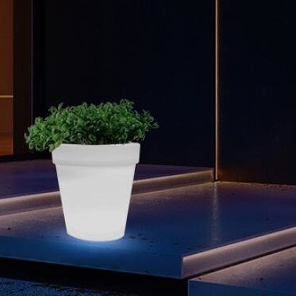 LED Verlichte bloempot groot, RGB kleuren met afstandsbediening - melili.nl