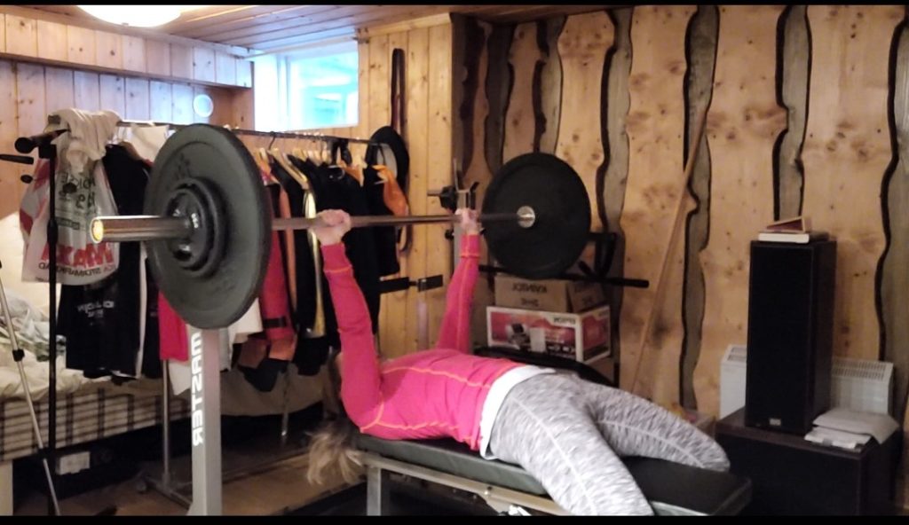 Tess working out to visualize a day in the light of long-term health