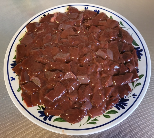 Liver in smaller pieces