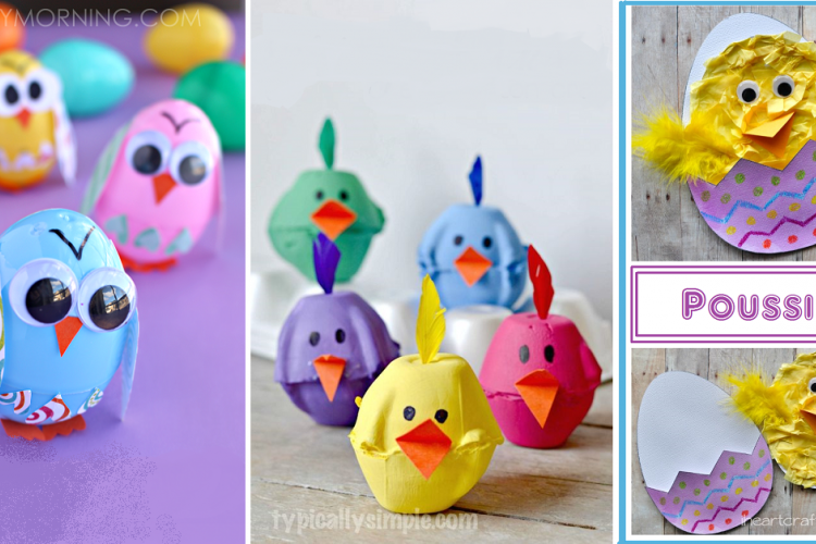 18 Magnifiques bricolages à faire avec les enfants pour Pâques, sous le thème des poussins!