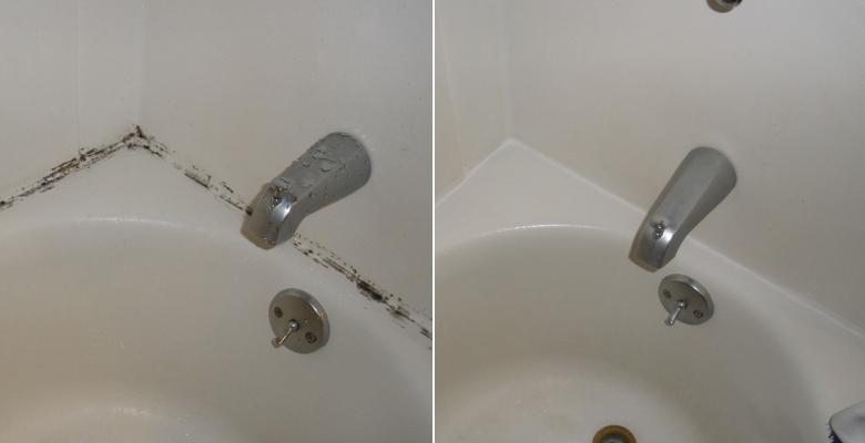 Comment faire disparaître les moisissures de contour de bain sans frotter!