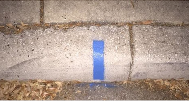 Attention : si vous voyez une ligne bleu sur le trottoir à l’extérieur de votre maison, voici ce que cela signifie