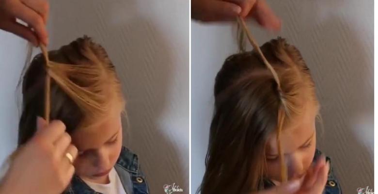 Cette maman prend 2 mèches et fait un noeud dans les cheveux de sa fille! La suite vous fascinera!