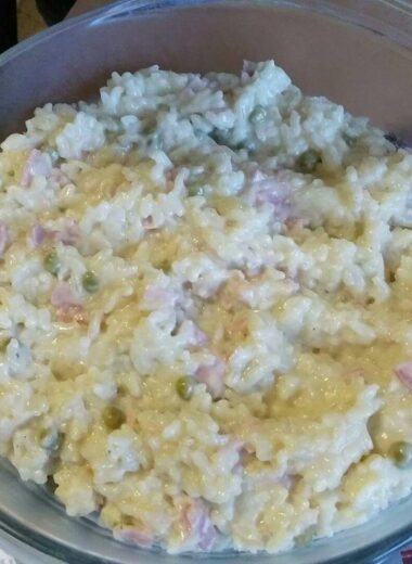 Risotto jambon/petits pois