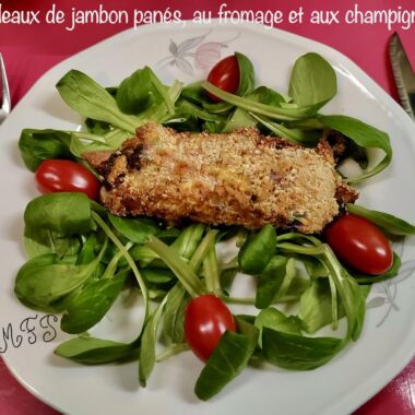 Rouleaux de jambon panés, Fromage et champignons