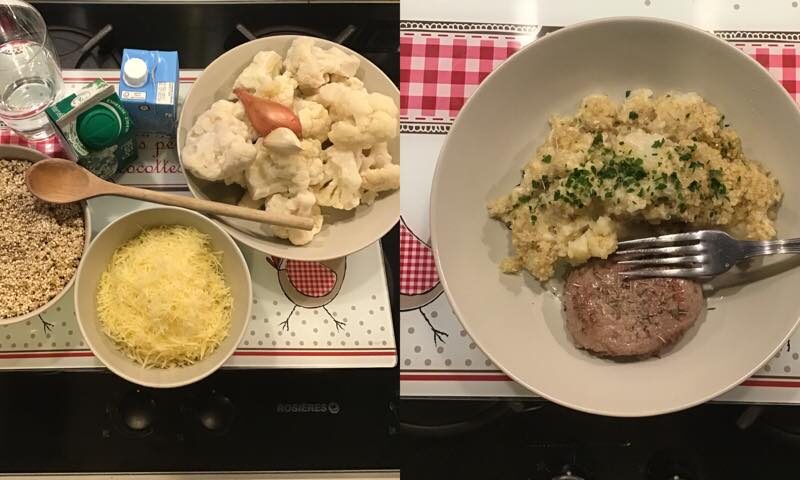 Chou fleur et quinoa au comté