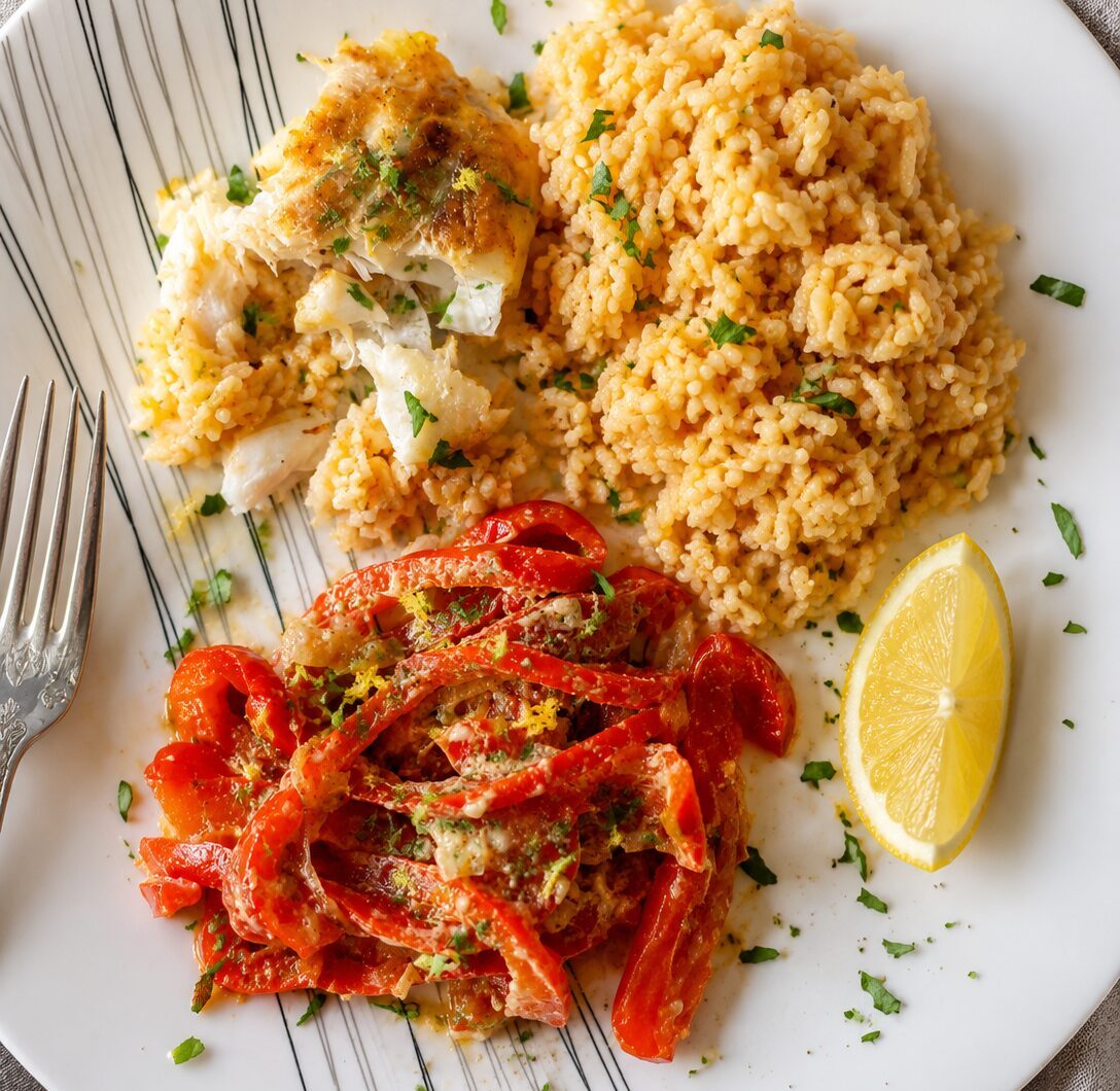 Lieu à la jamaïcaine, persil & riz pilaf