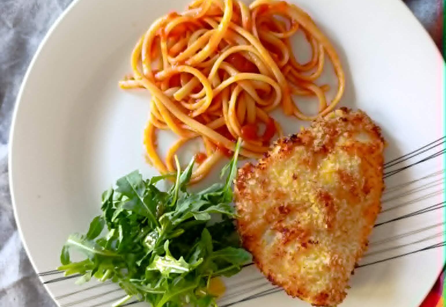 Poulet croustillant façon parmigiana