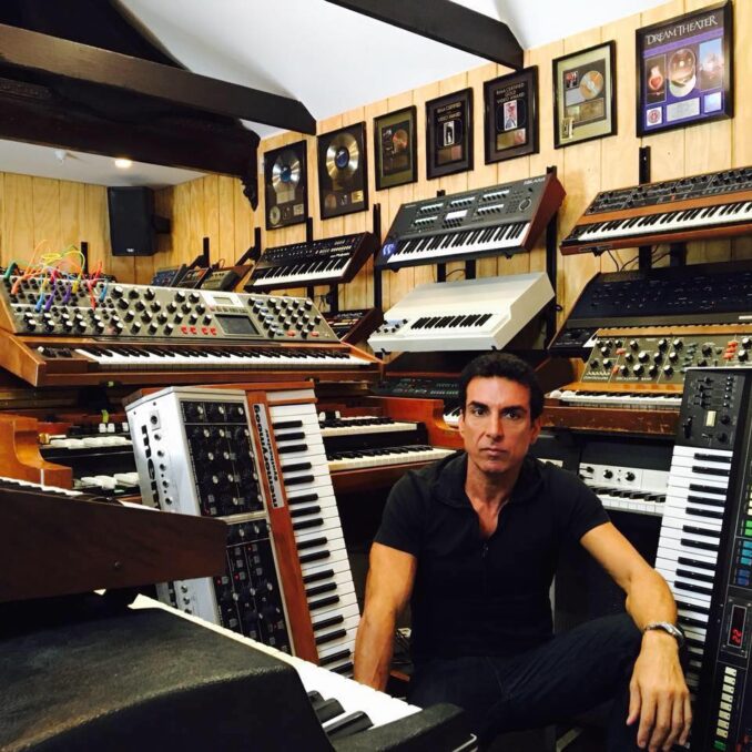 Derek Sherinian with his keyboards.