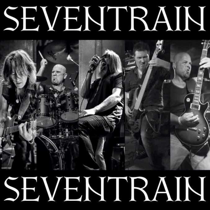 Seventrain band picture with logo Seventrain band picture