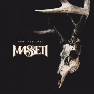 Album cover for Masseti's 'Odds and Ends.' The album is a plain, black backdrop with the skull of a deer on the right side of the cover.