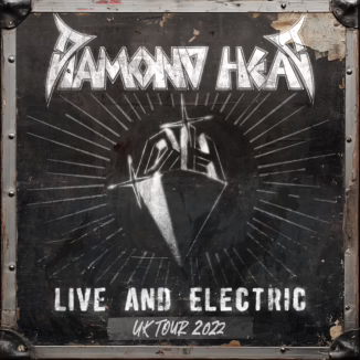 Album cover for the new live album by Diamond head titled: 'Live and Electric"