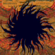 Album cover art for Neurosis - "An Undying Love for a Burning World." A large, jagged black sun or ink-blot silhouette with wavy, flame-like tendrils dominates the center. The background features intricate woodblock-style illustrations of waves and clouds in shades of burnt orange, gold, and deep red. The band name "NEUROSIS" is in the top left, and the album title is in the top right.