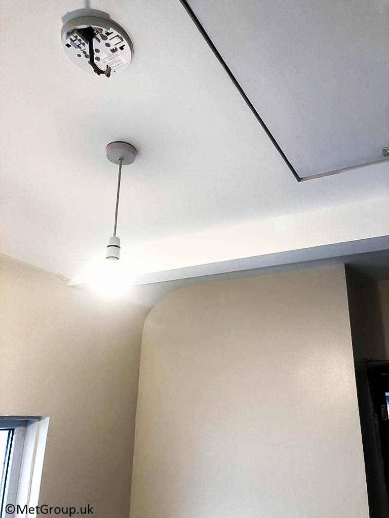 Ceiling and wall after