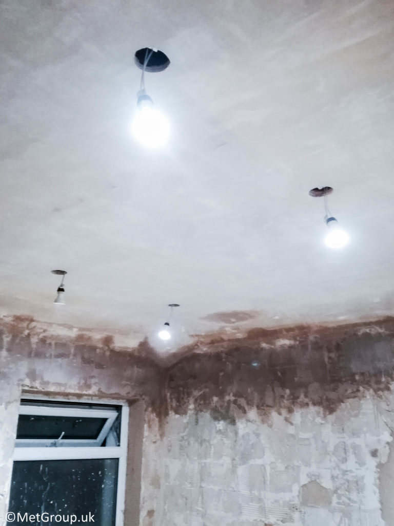 Ceiling and wall during