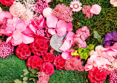 roze bloemen uit mosartcirkel van anja westerduin