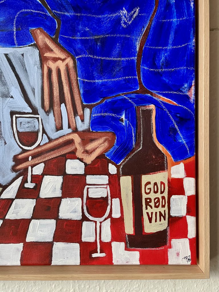 Detaljer bord, vin og glas