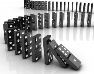 Dominoes falling