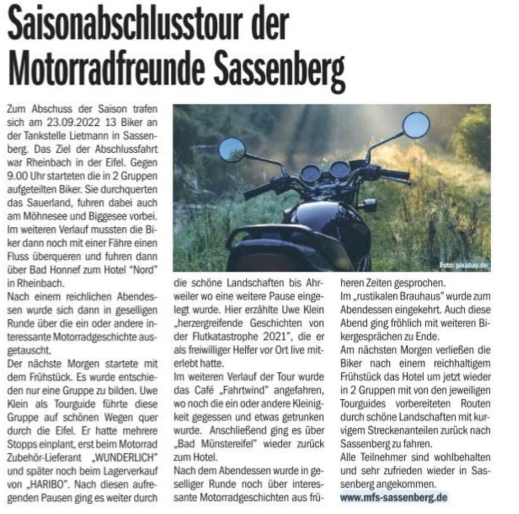 MFS Sassenberg Abschlusstour 2022