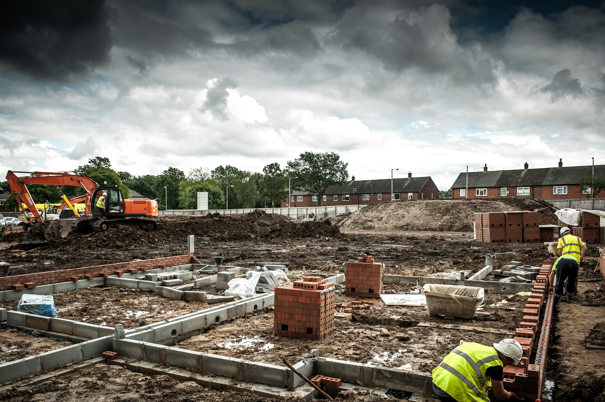 Workers on construction site