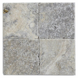Silver Tumlade Travertin 15x15 cm Utan Nät
