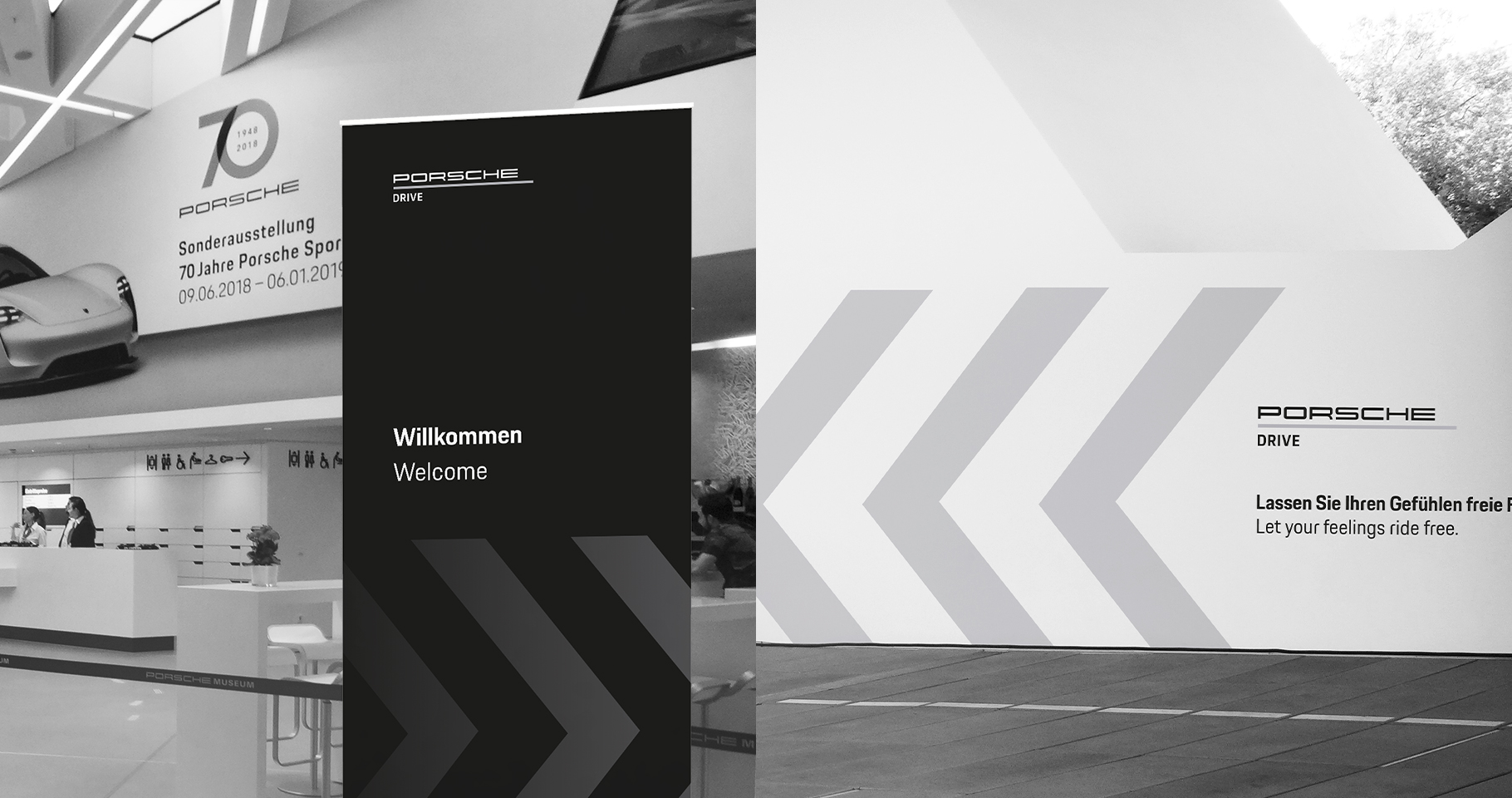 POS Leitsystem mit RollUps und Beschilderung, Print Design, Signage, Rebranding