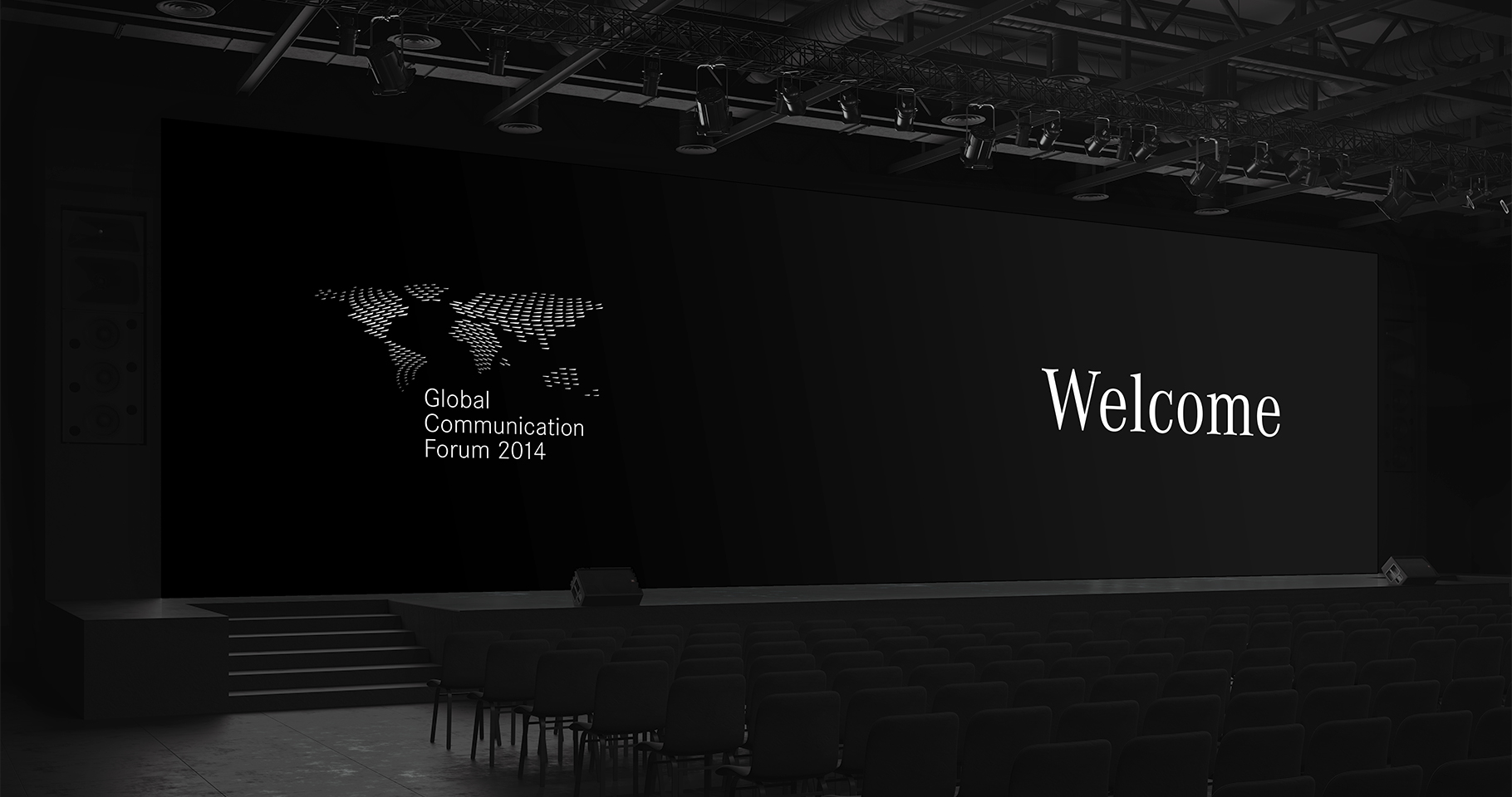 Bühnen Backdrop Gestaltung für das Daimler Global Communication Forum 2014, Corporate Design, Event Design