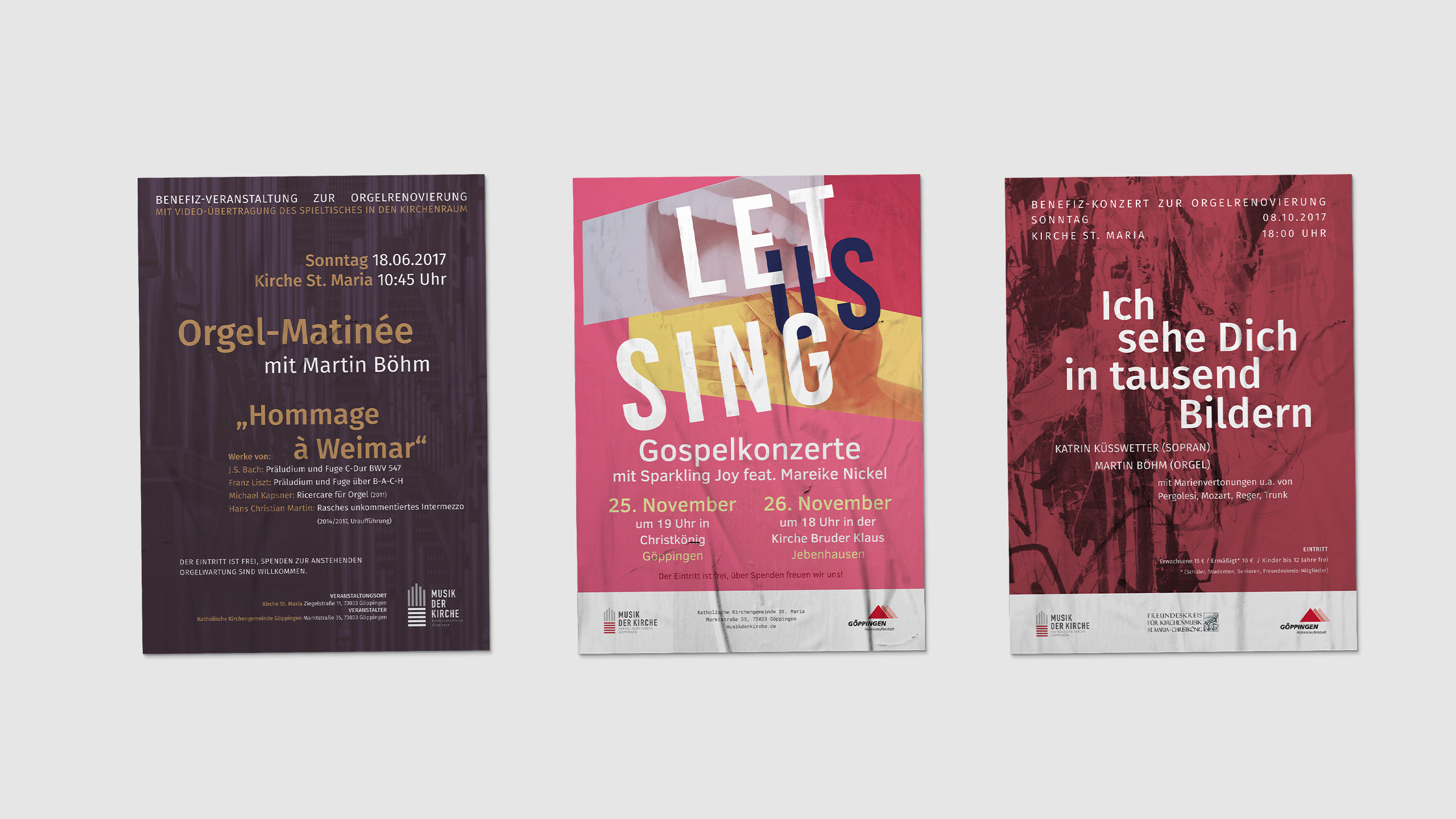 Plakate für Musik der Kirche-Konzerte, Print Design, Poster Design, Corporate Design