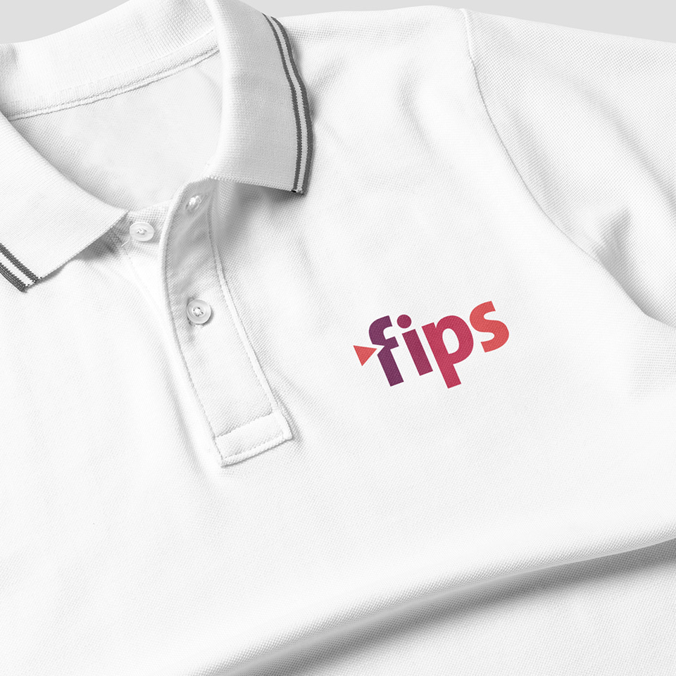 Polo Shirt mit neuem radio fips Logo, Branding, Logo Design, Identity, Corporate Design