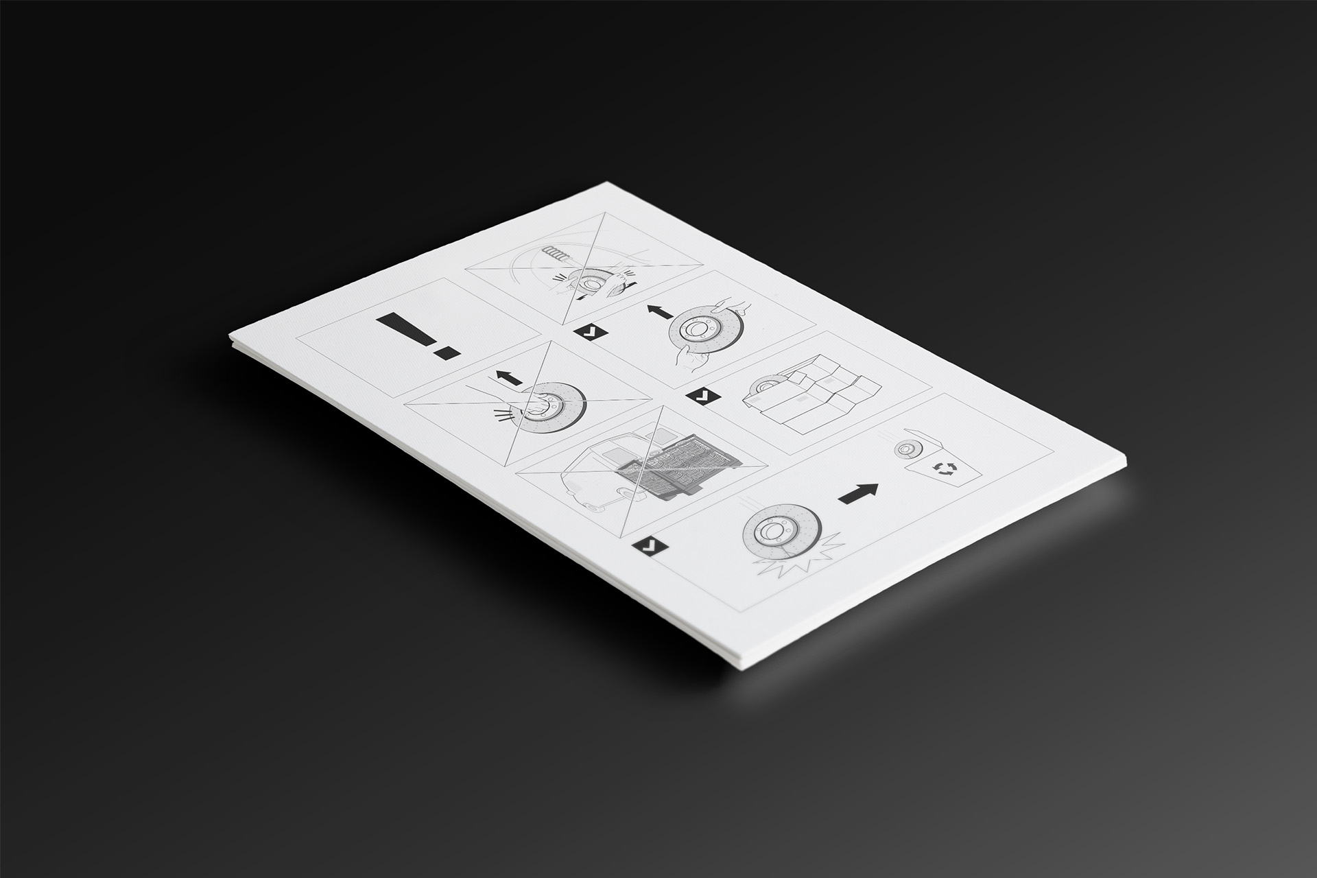 Bremsscheiben-handling Illustration für Mercedes Benz, Illustration, Print Design, Packaging design