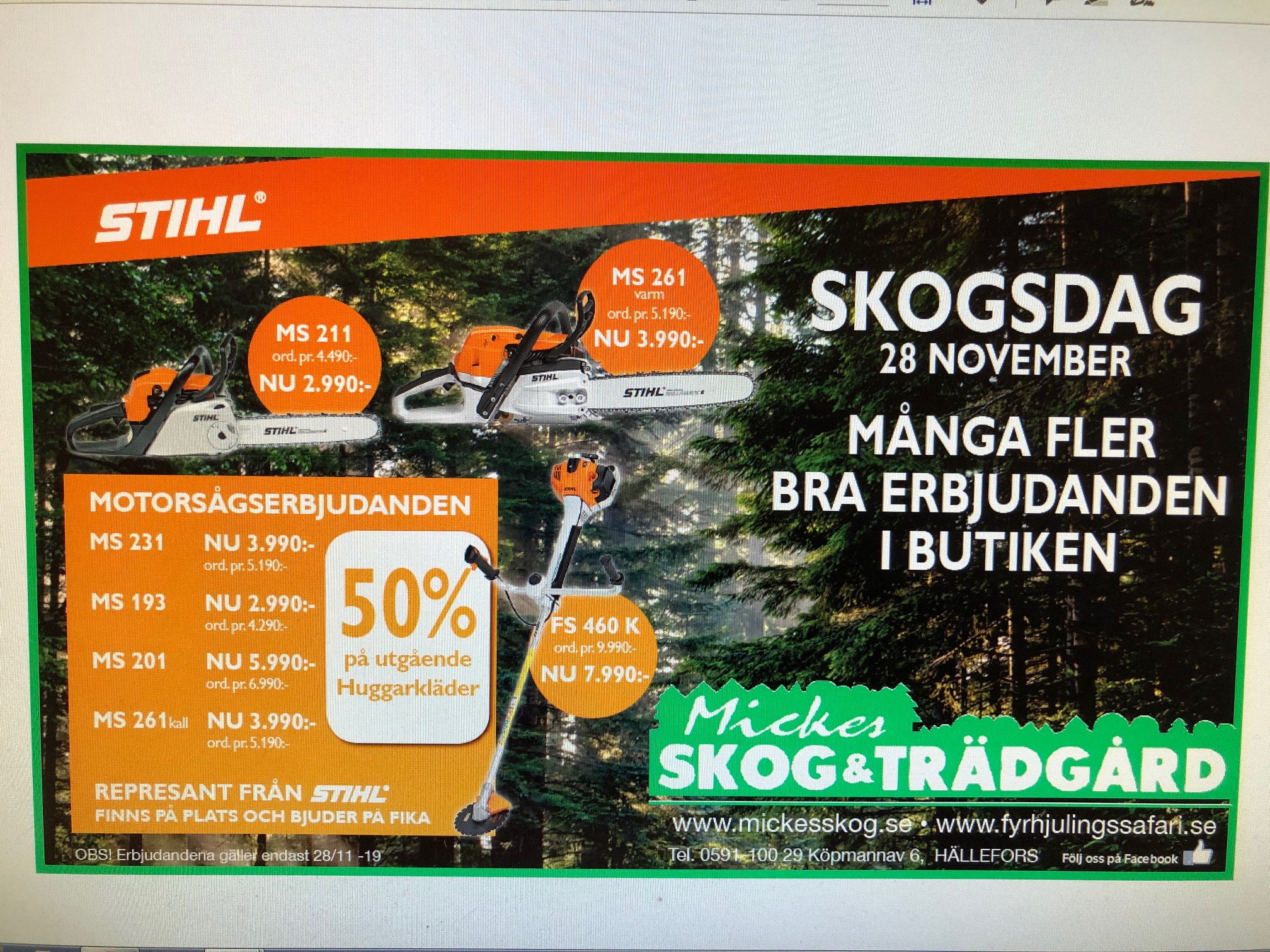 Du visar för närvarande Skogsdag hos oss 28:e November