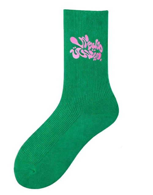Socks - Bubble Script - Green