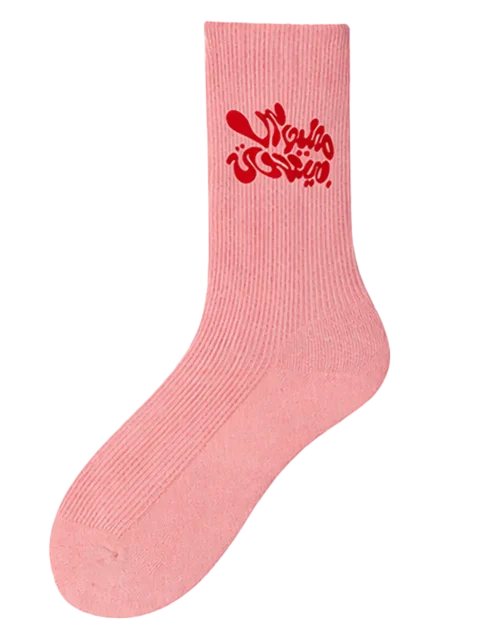 Socks - Bubble Script - Pink