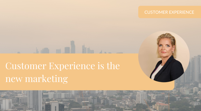 Customer Experience Ft. Image of Cityscape with Blog Post title