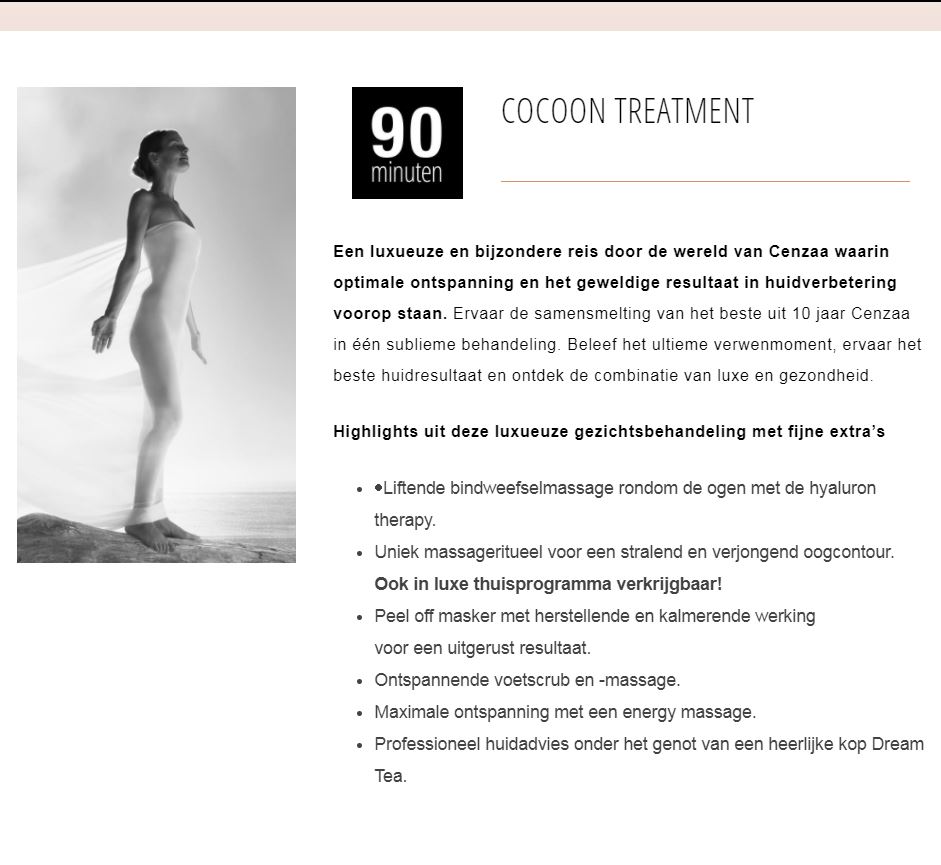 Mijn schoonheidsspecialiste Ruurlo. Global cocooning - cocoon treatment 90 minuten