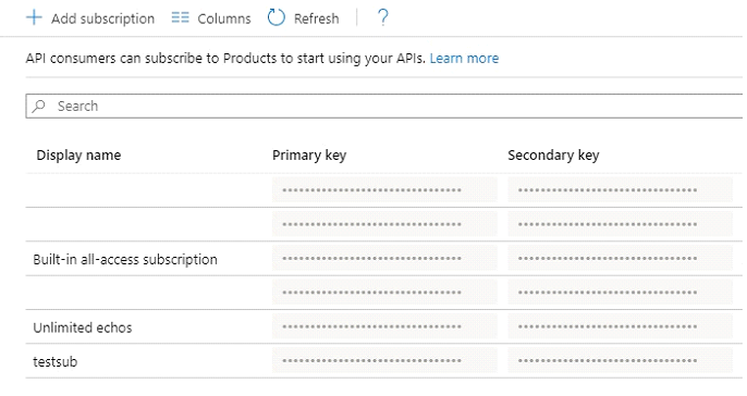 Using the Subscription Key