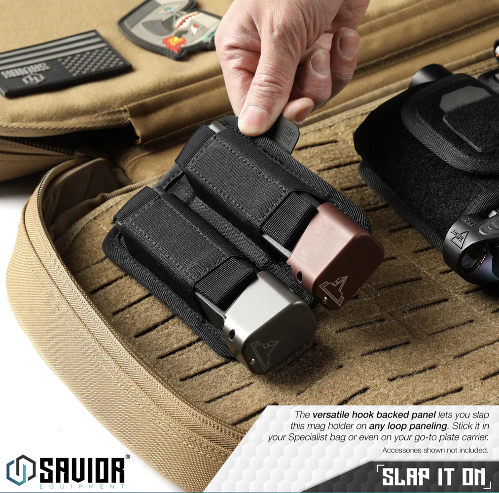 Savior Equipment DOUBLE PISTOL PISTOL MAG HOLDER W/ HOOK BACKING Grey - 2/3/6 SLOT - Afbeelding 8