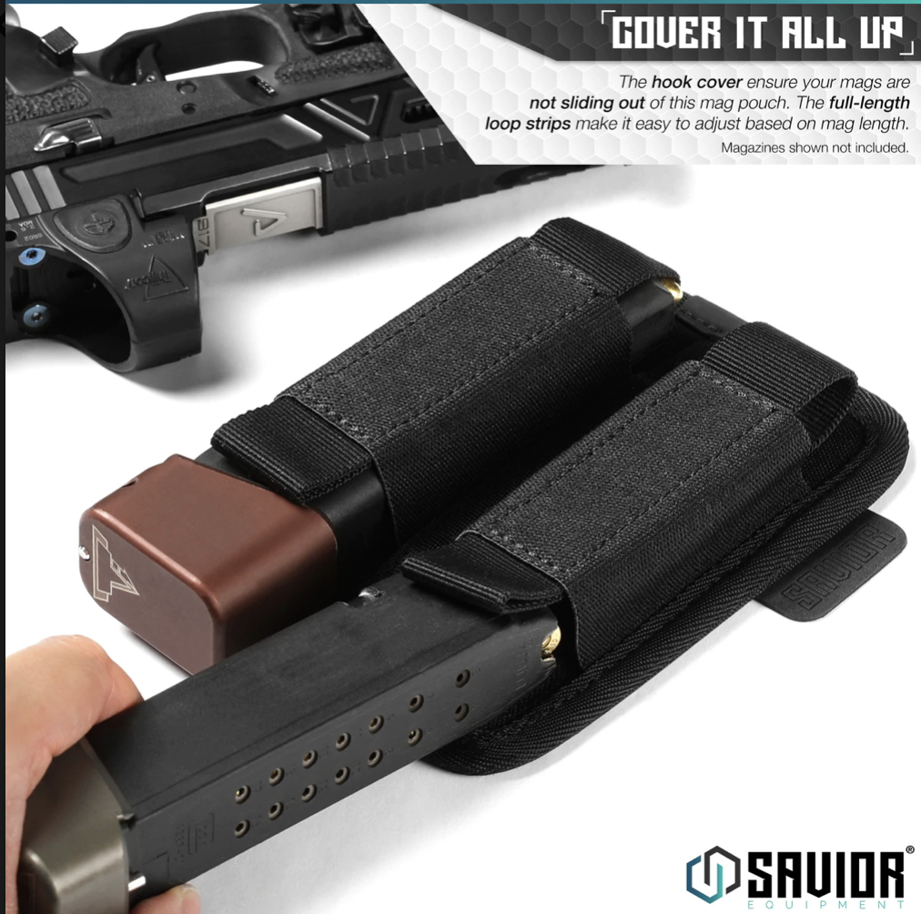 Savior Equipment DOUBLE PISTOL PISTOL MAG HOLDER W/ HOOK BACKING Grey - 2/3/6 SLOT - Afbeelding 5