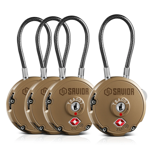 Savior Equipment 3-DIGIT CABLE LOCK tan 4 pack
