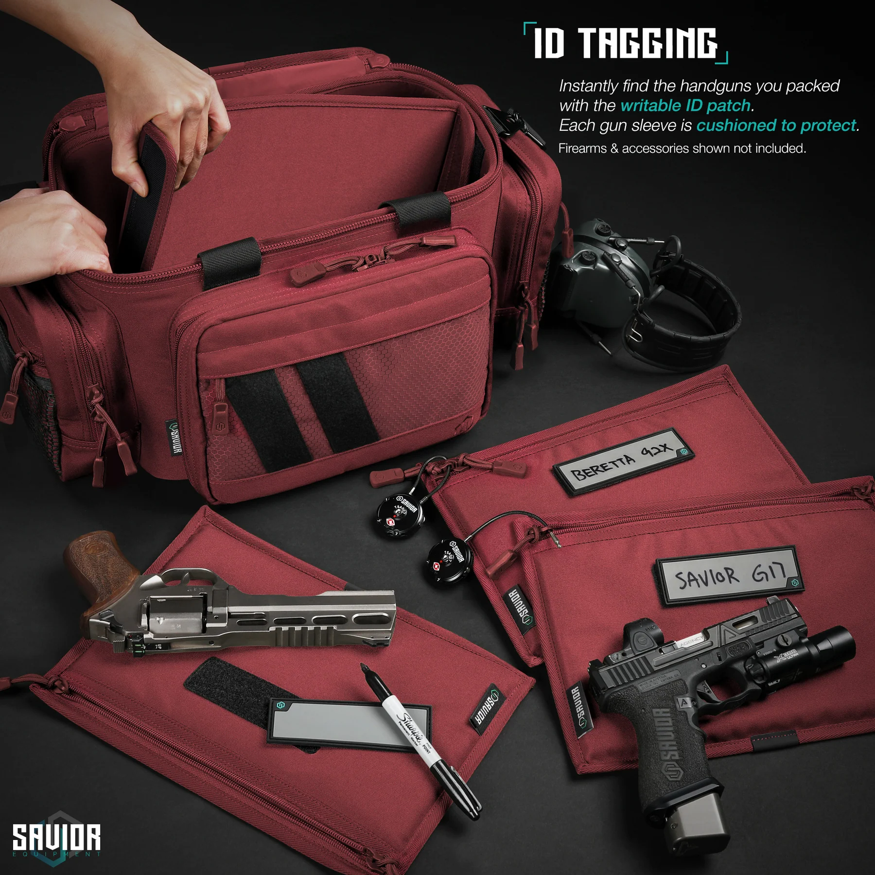 Savior Equipment PISTOL SLEEVE FOR SPECIALIST - RANGE BAG - 3 PACK Red - Image 3