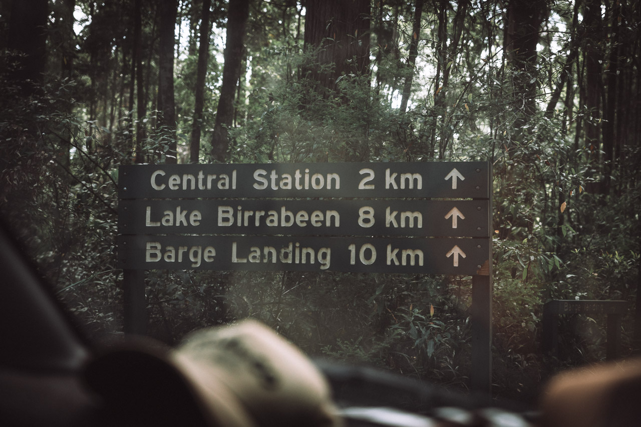 Central station on Fraser Island sign